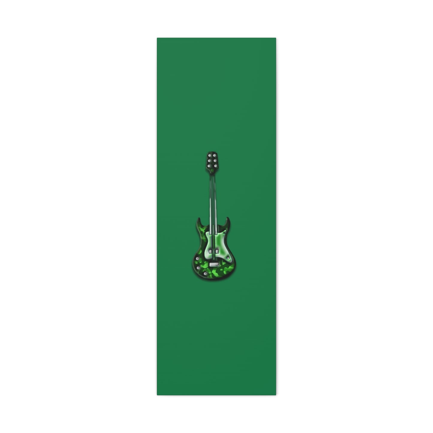 Green Electric Guitar Canvas Art, Music Wall Decor, Rock n Roll Gift, Guitar Lover's Art, Stretched Green Canvas, Home Theater Decor