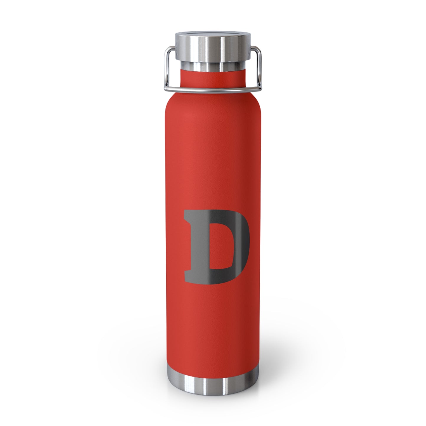 Personalized Copper Insulated Water Bottle, 22oz - "D" Custom Monogram, Travel Mug, Fitness Bottle, Hydration Gift, Eco-Friendly