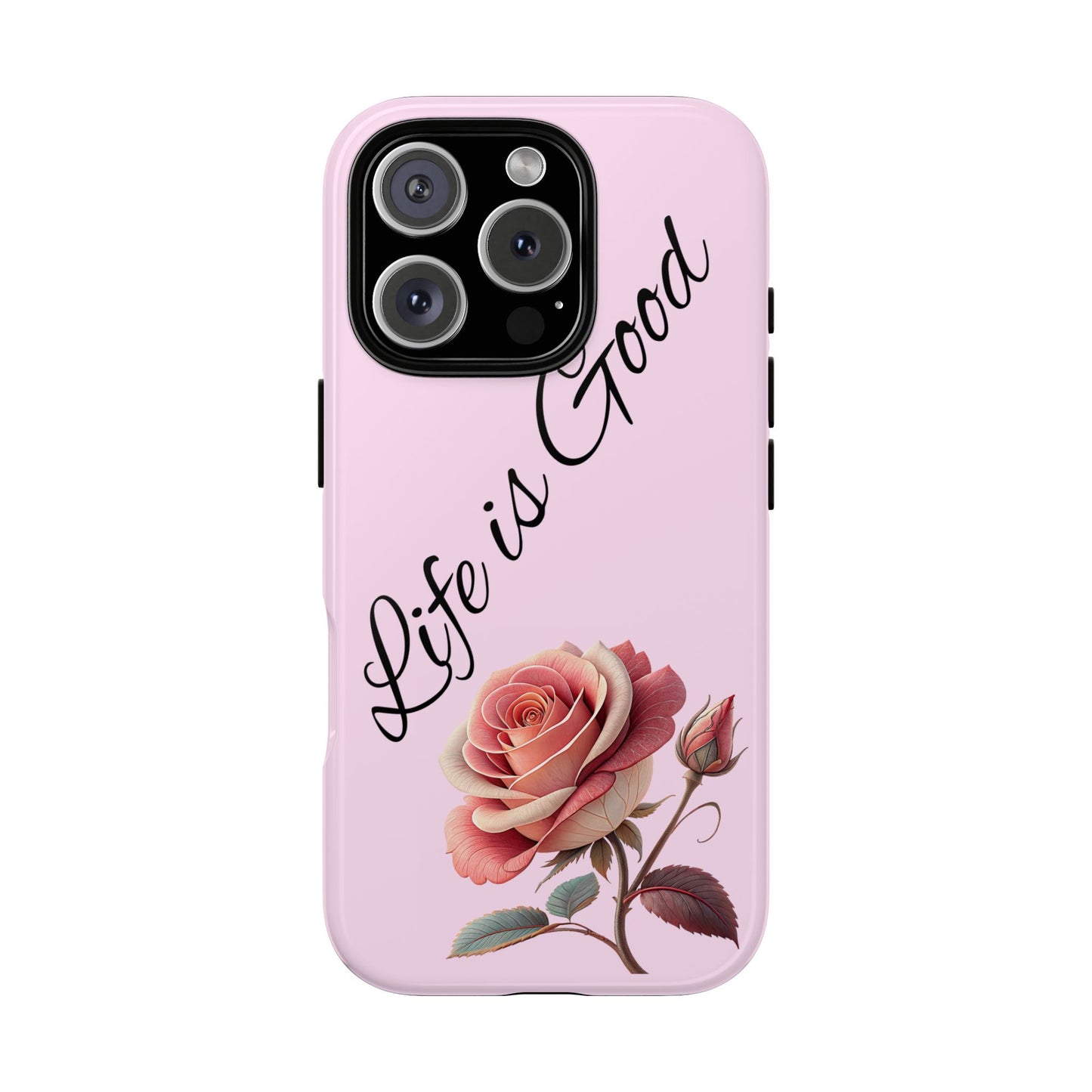 Roses & Positivity Phone Case - Floral Design, Life is Good, Tough Cases for Everyday Wear, Gift for Friends, Mother's Day, Spring [...]