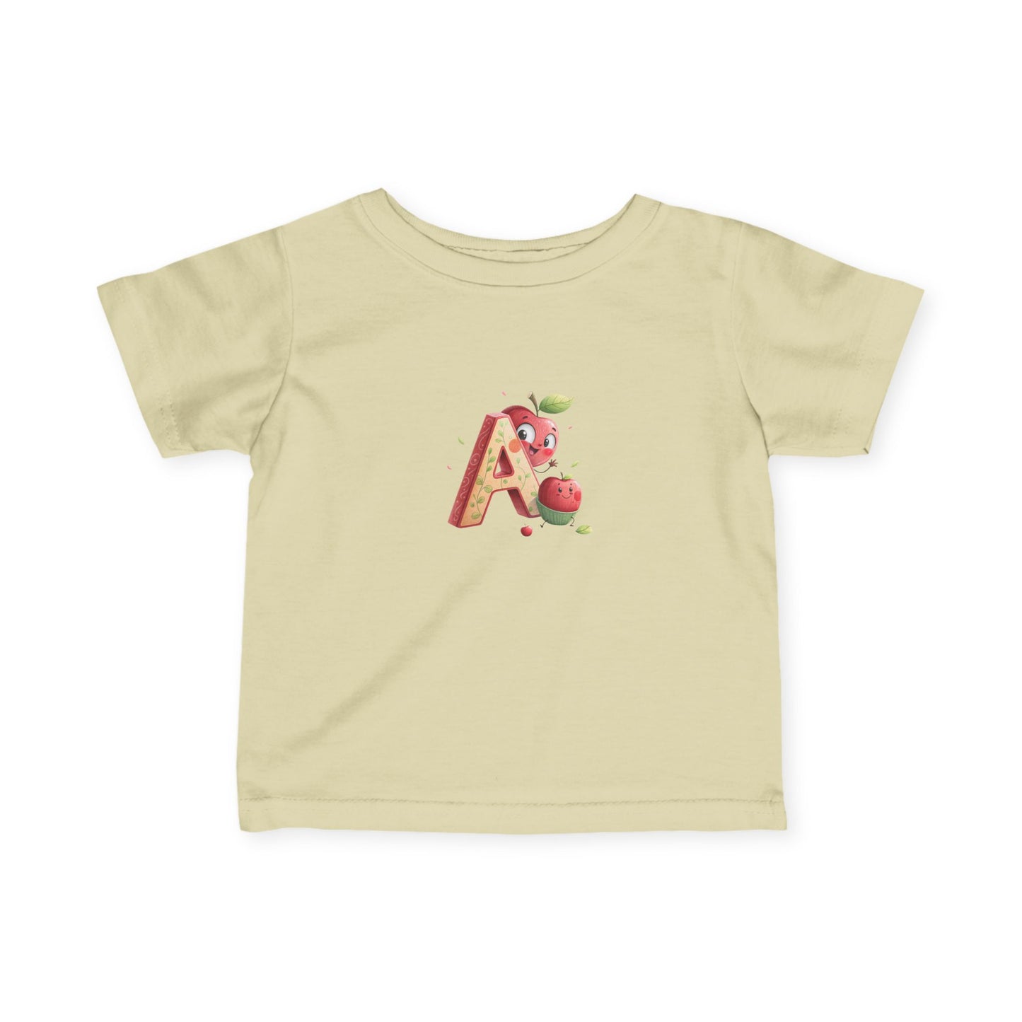 Apple-Themed Infant Tee, Cute Baby Shirt, Baby Clothes, Personalized Gift, Toddler Outfit, Fruit Graphic Tee