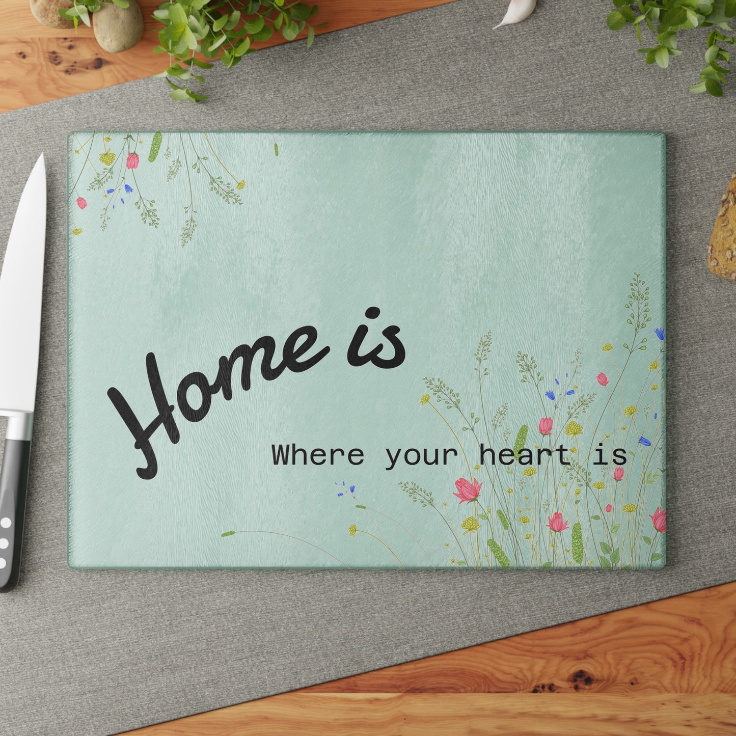 Floral Home Cutting Board, Kitchen Decor, Gift for Home Cooks, Housewarming Gift, Unique Kitchen Accessory