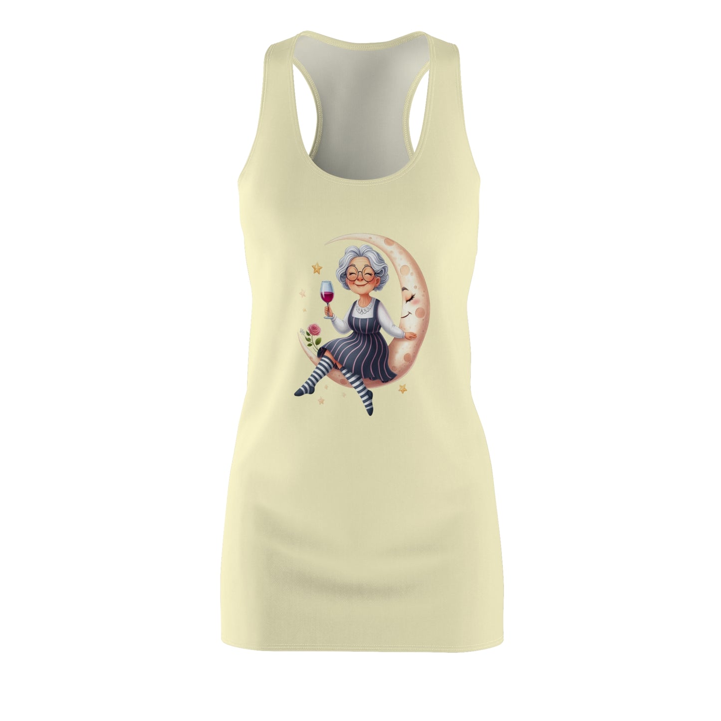 Chic Vintage Grandma Racerback Dress | Fun, Playful Dress for Summer, Women's Dress, Casual Dress, Birthday Gift, Unique Fashion