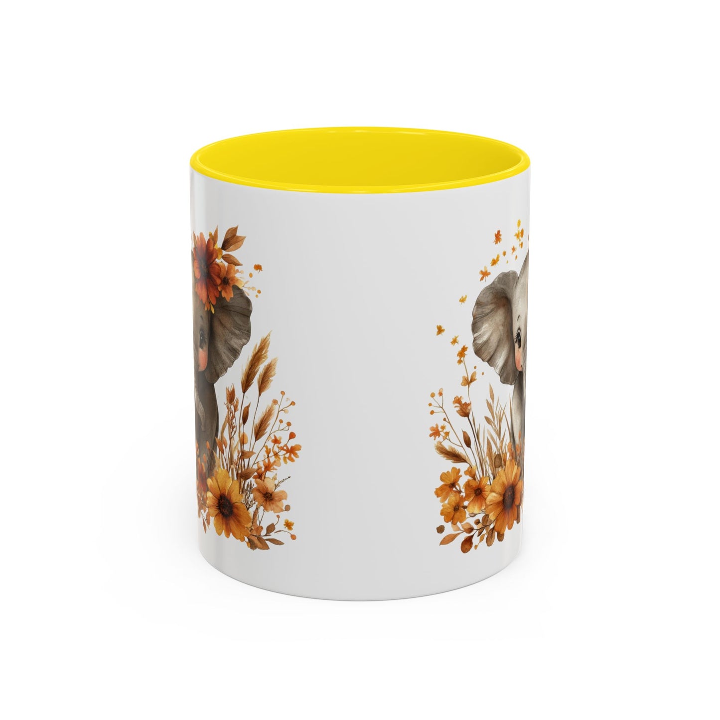 Adorable Elephant Floral Coffee Mug, Cute Animal Mug, Coffee Lover Gift, Kids Mug, Baby Shower Decor