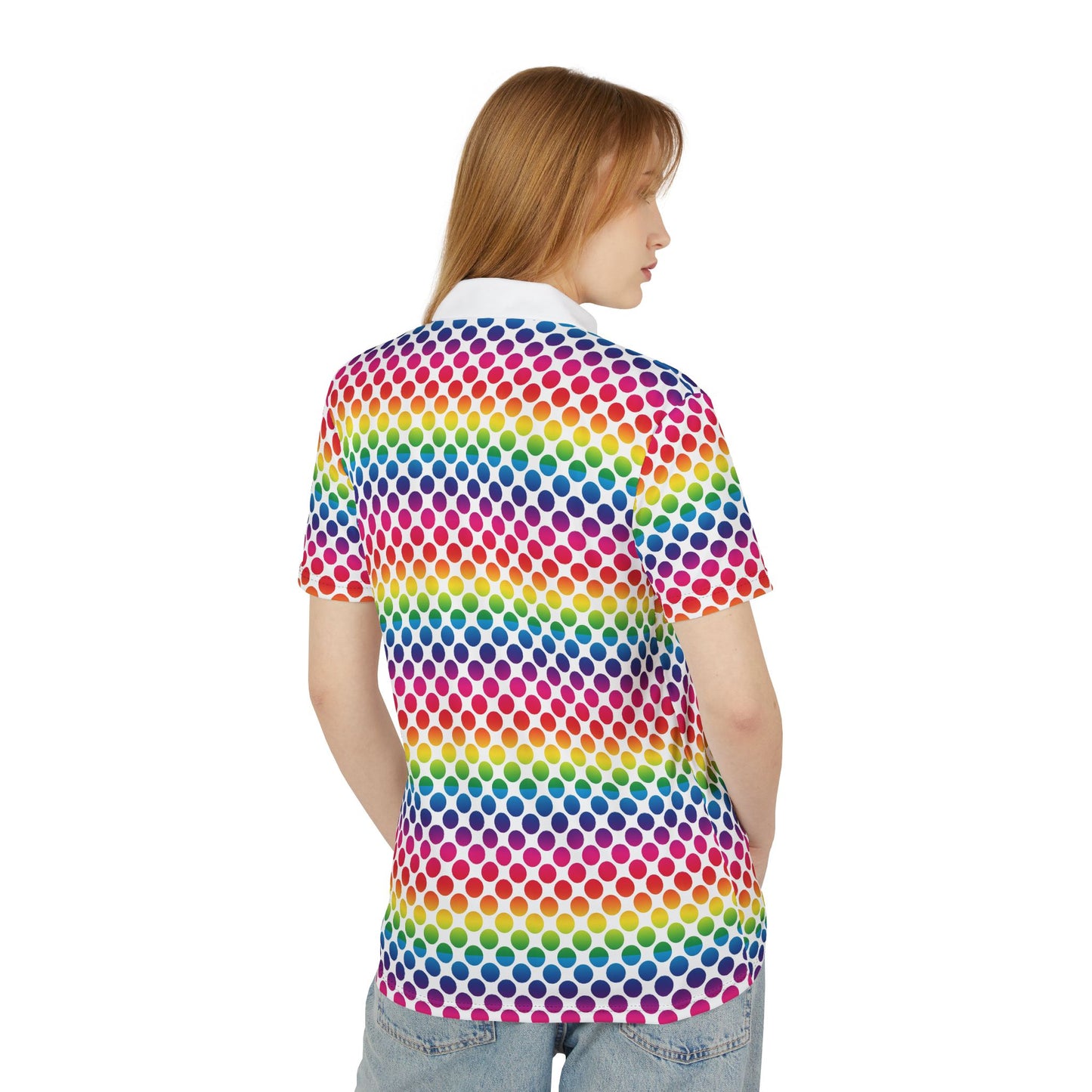 Colorful Rainbow Dot Unisex Polo Shirt, Casual Wear, Summer Fashion, Pride Outfit, Gift for Him/Her