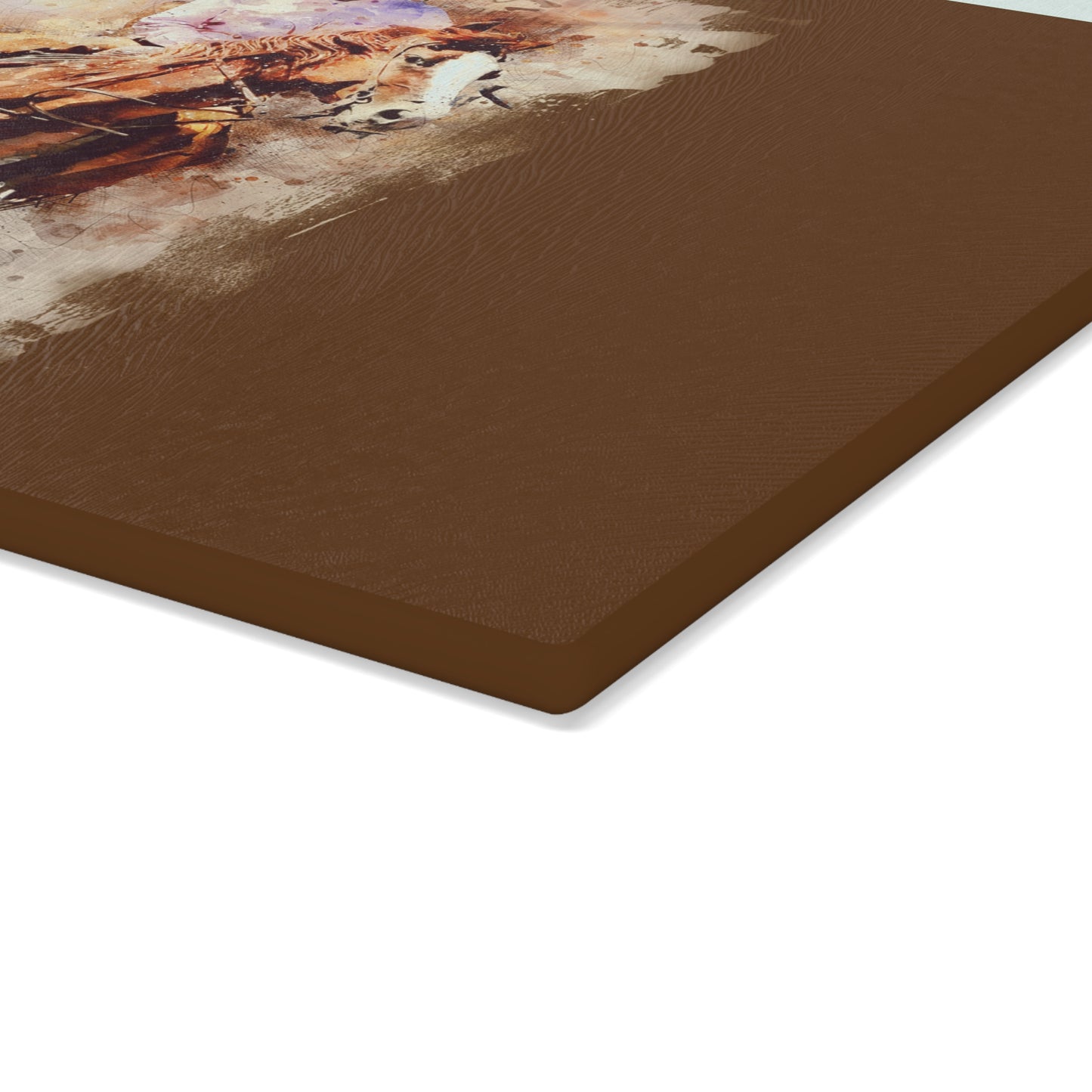 Rustic Horseback Riding Glass Cutting Board