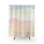 Pastel Waves Shower Curtain — Coastal Watercolor Bathroom Decor