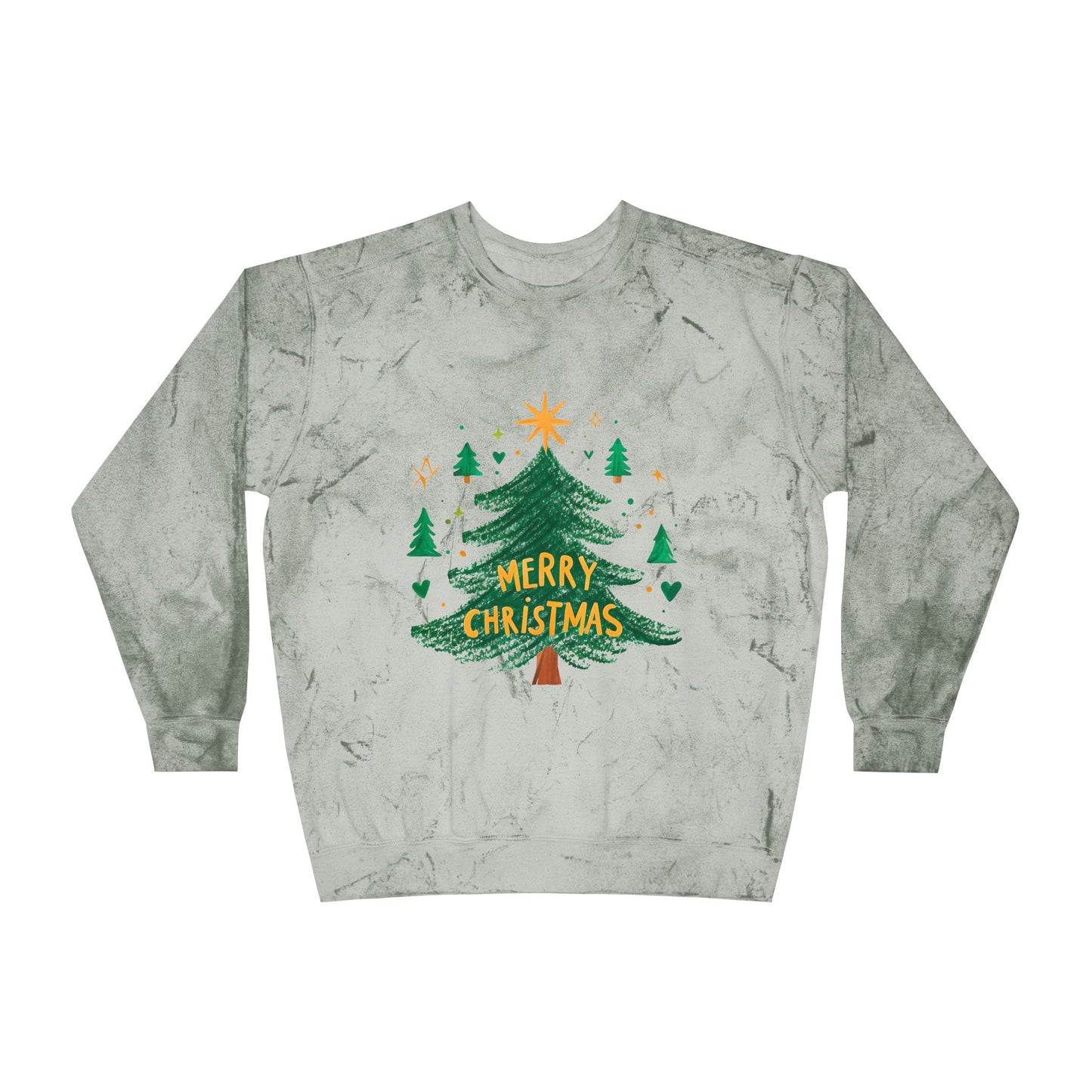 Merry Christmas Color Blast Crewneck Sweatshirt, Unisex Holiday Sweatshirt, Cozy Sweatshirt Gift, Festive Apparel, Christmas Sweater