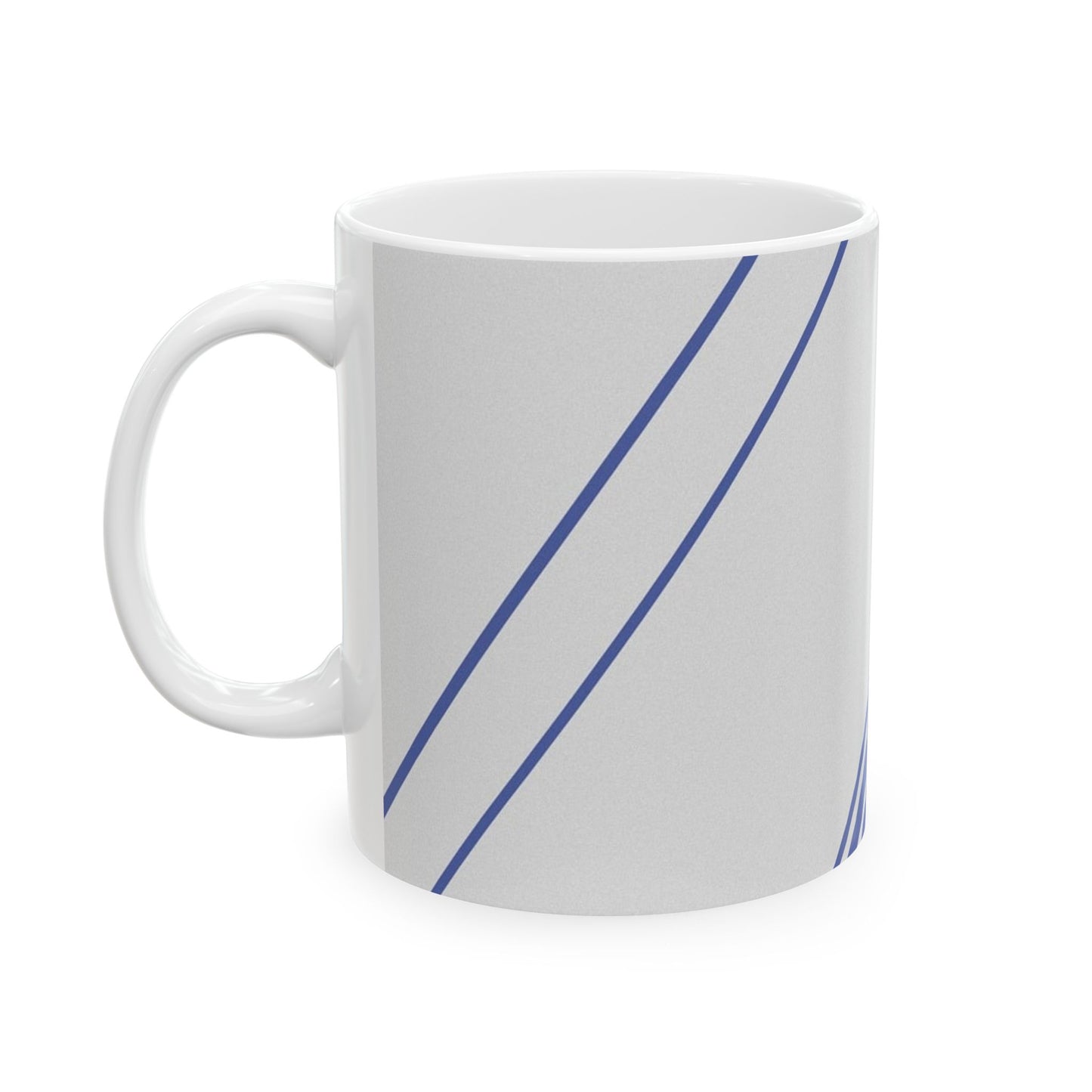 Elegant Blue Stripe Ceramic Mug | Coffee Cup, Tea Mug, Gift for Him/Her, Modern Kitchen Decor, Minimalist Design