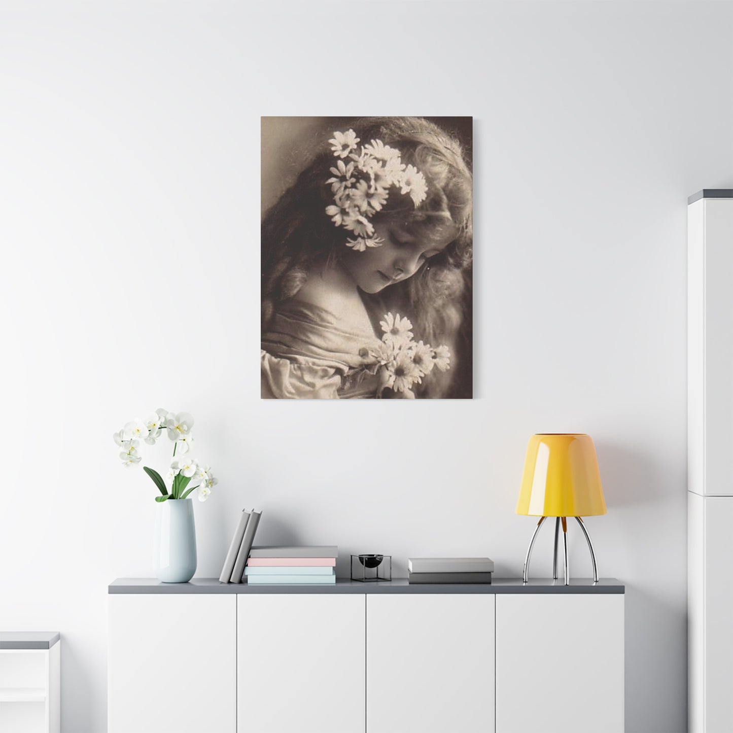 Vintage Floral Portrait Canvas