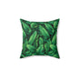 Tropical Leaf Pillow, Green Botanical Cushion, Home Decor, Boho Accent, Gift for Nature Lovers, Living Room Soft Furnishings