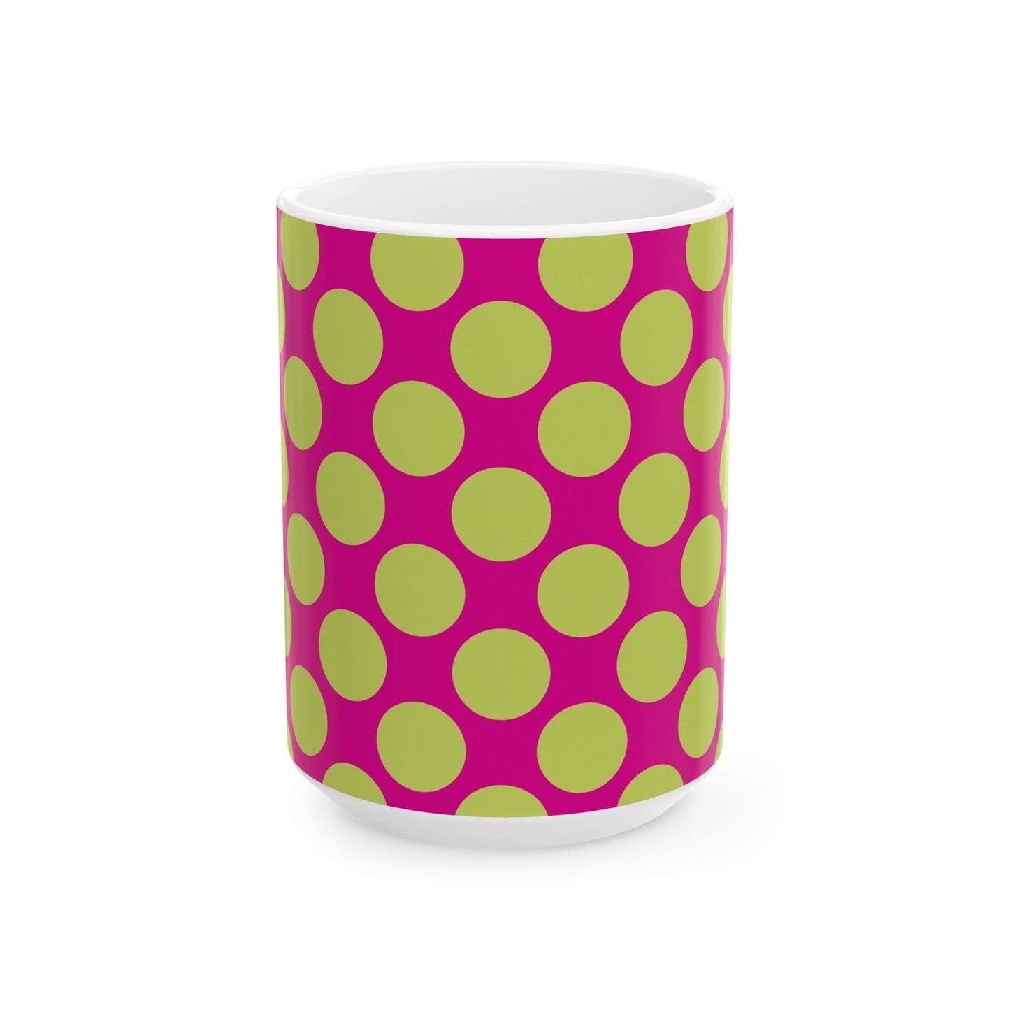 Vibrant Polka Dot Ceramic Mug - Fun Coffee Cup, Colorful Drinkware Home Decor,