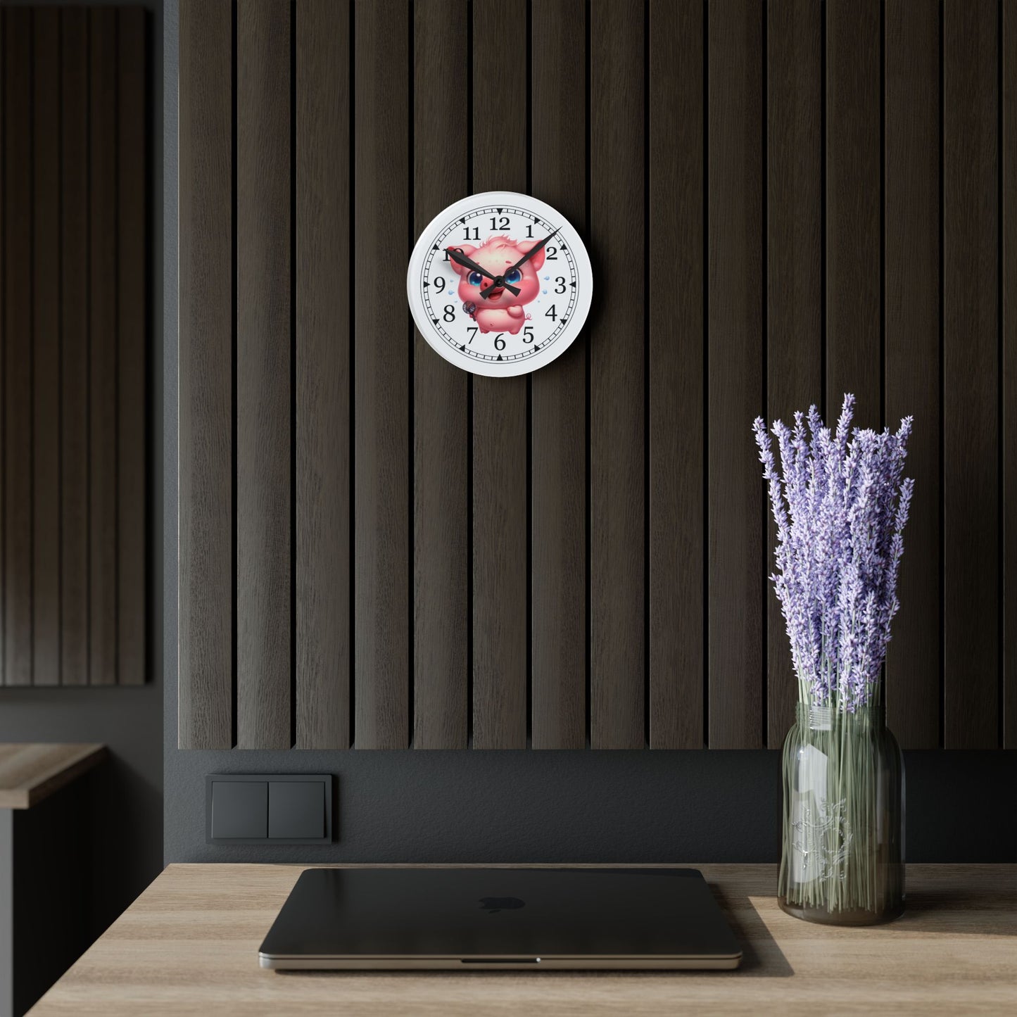 Cute Cartoon Acrylic Wall Clock, Adorable Decor for Kids Room, Fun Wall Art, Gift for Birthdays and Holidays, Nursery Wall Clock
