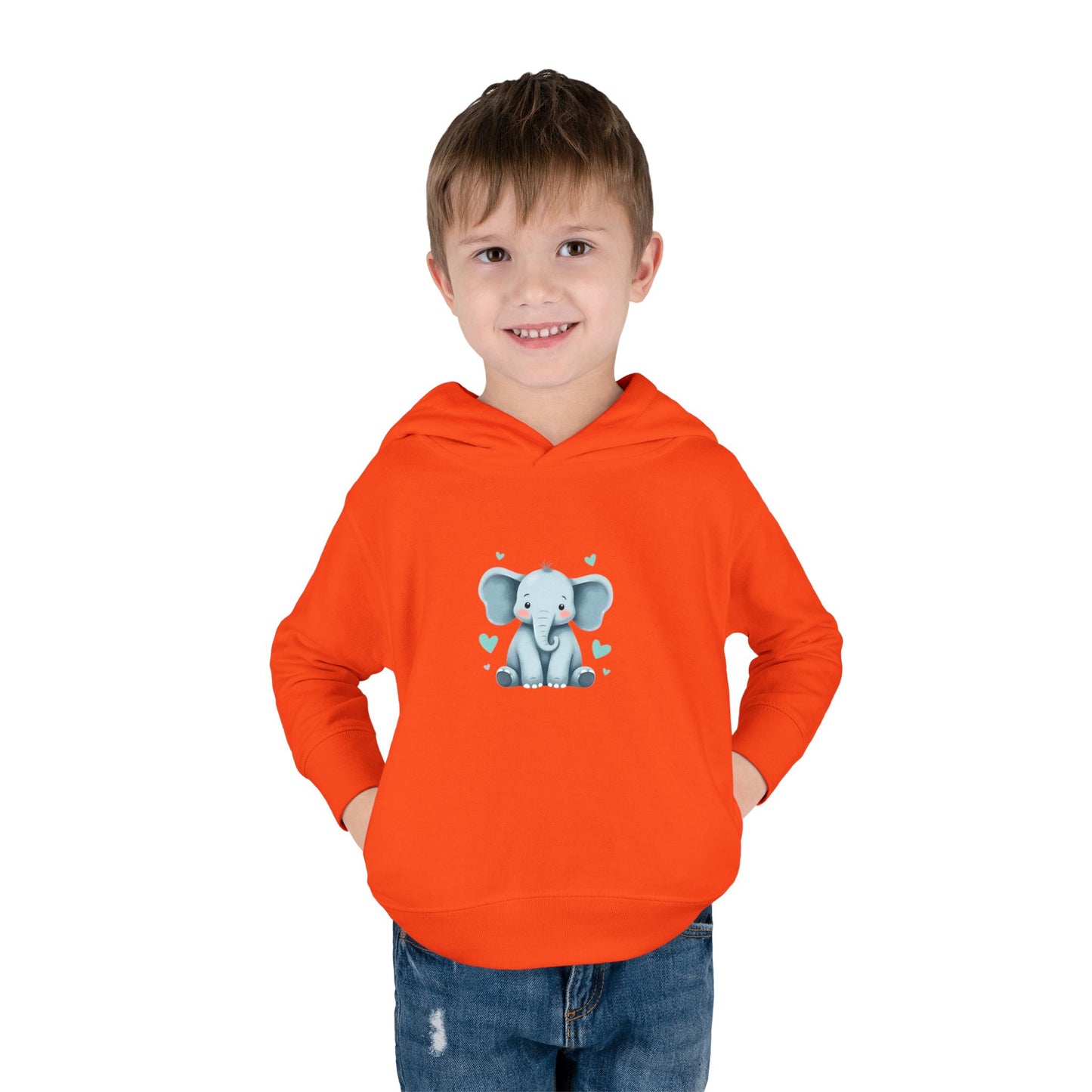 Adorable Elephant Toddler Fleece Hoodie, Kids Pullover, Baby Shower Gift, Birthday Present, Cute Animal Apparel, Cozy Toddler Wear