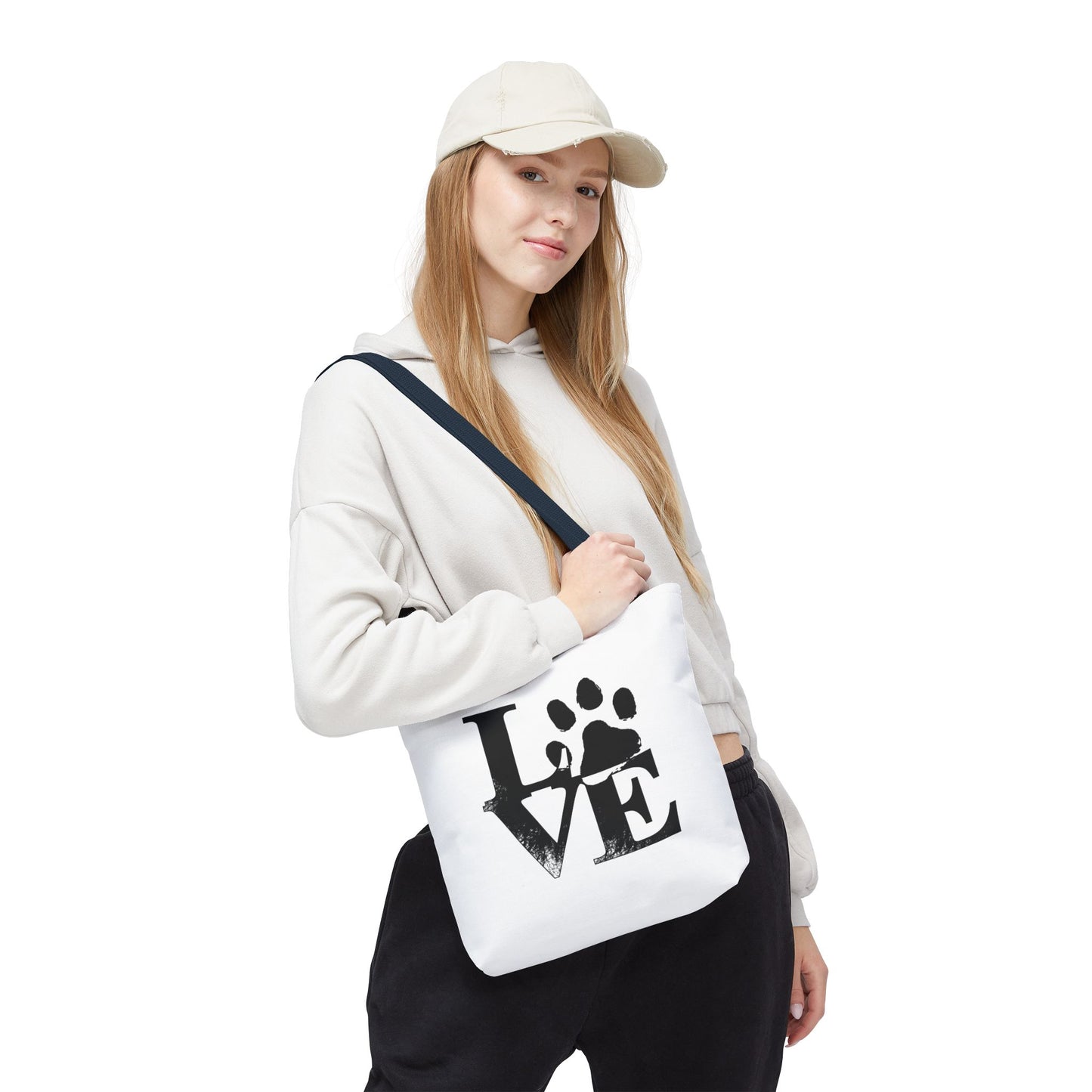 Love Paw Print Tote Bag, Pet Lover's Gift, Eco-Friendly Shopping Bag, Animal Rescue Fundraiser, Personalized Pet Tote