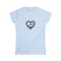 Women's Softstyle Tee with Heart Design, Casual Graphic T-Shirt, Gift for Her, Valentine’s Day Apparel, Trendy Outfit