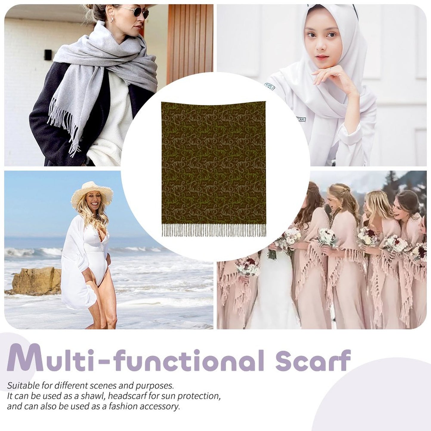 Cashmere-like Tassel Scarf