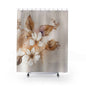 Botanical Floral Shower Curtain — Watercolor Magnolia Design