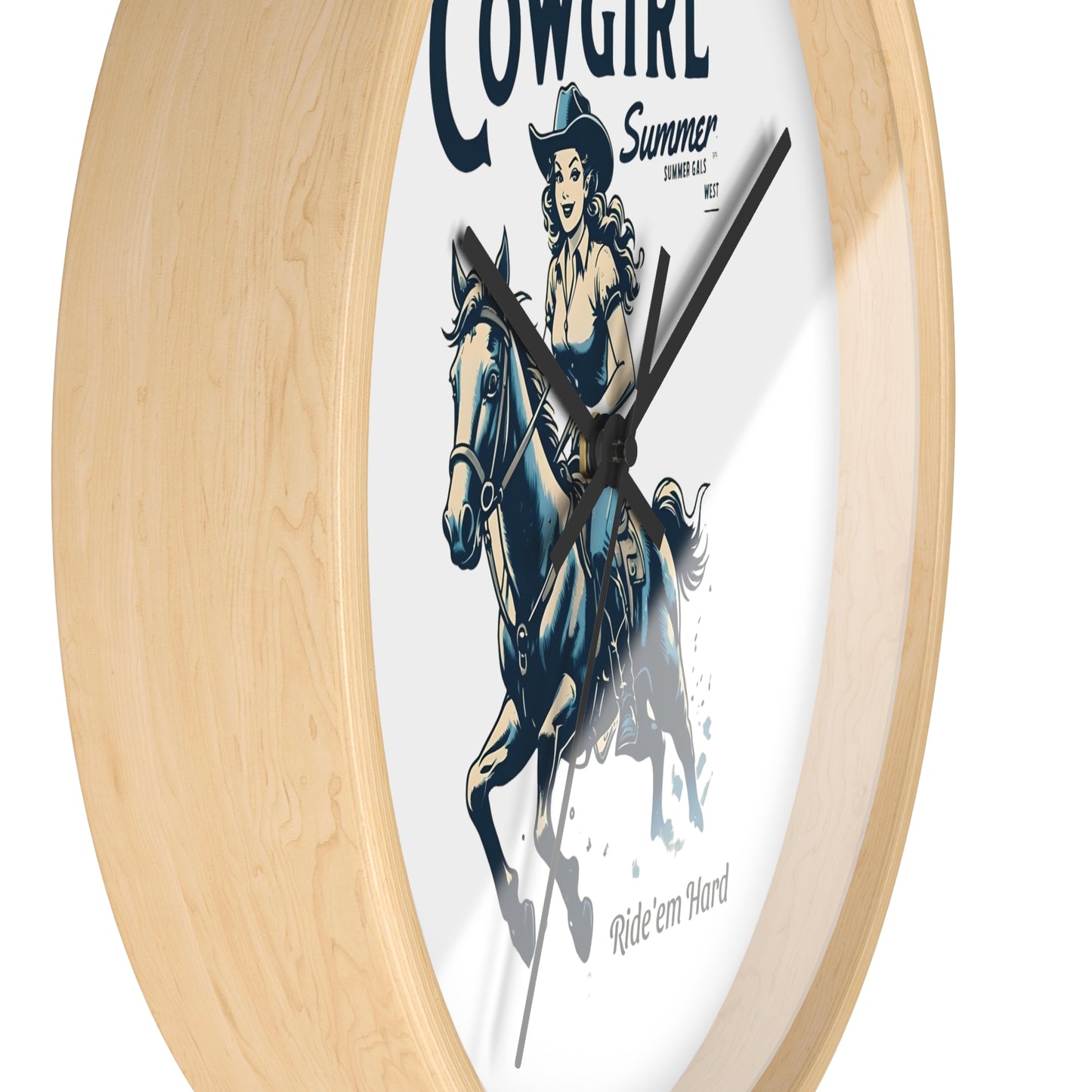 Cowgirl Summer Wall Clock Western Decor, Rustic Home, Rodeo Theme
