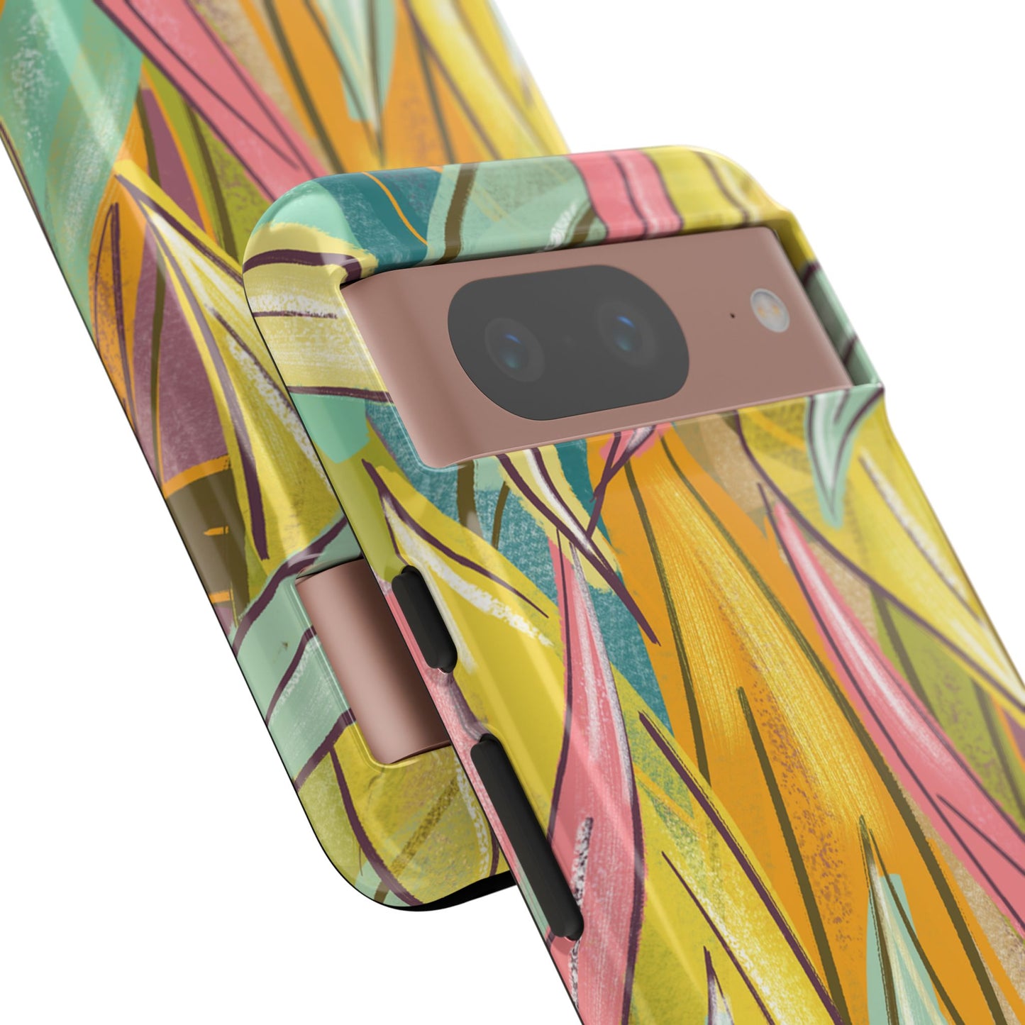 Vibrant Phone Case with Colorful Leaf Design, Tough Cases for Nature Lovers, Eco-Friendly Gift, Summer Vibes, Floral Phone Cover