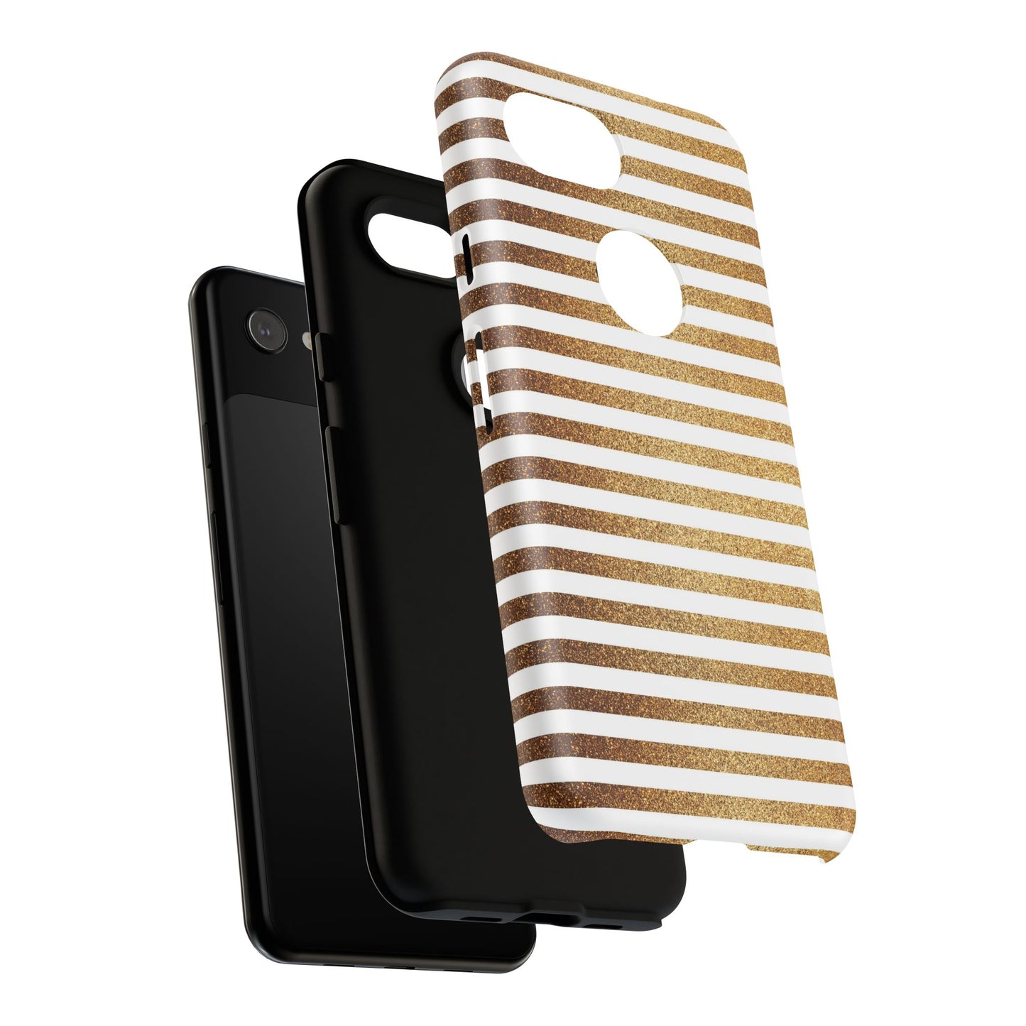Glamorous Gold Striped Phone Case | Tough Cases, Stylish Phone Cover, Chic Accessories, Gift for Her, Fashionable Tech