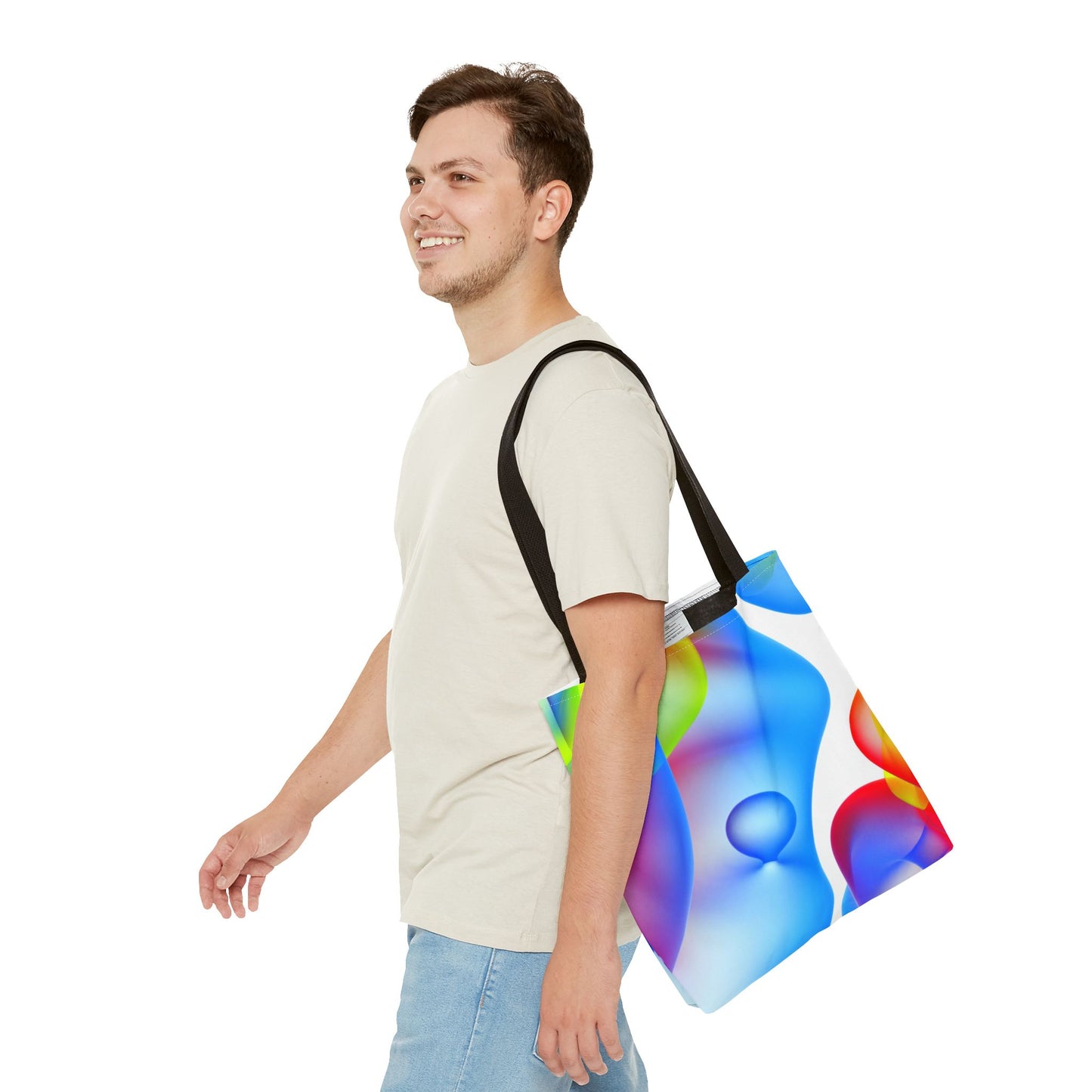 Vibrant Abstract Tote Bag, Colorful Beach Bag, Reusable Grocery Tote, Stylish Everyday Bag, Gift for Art Lovers