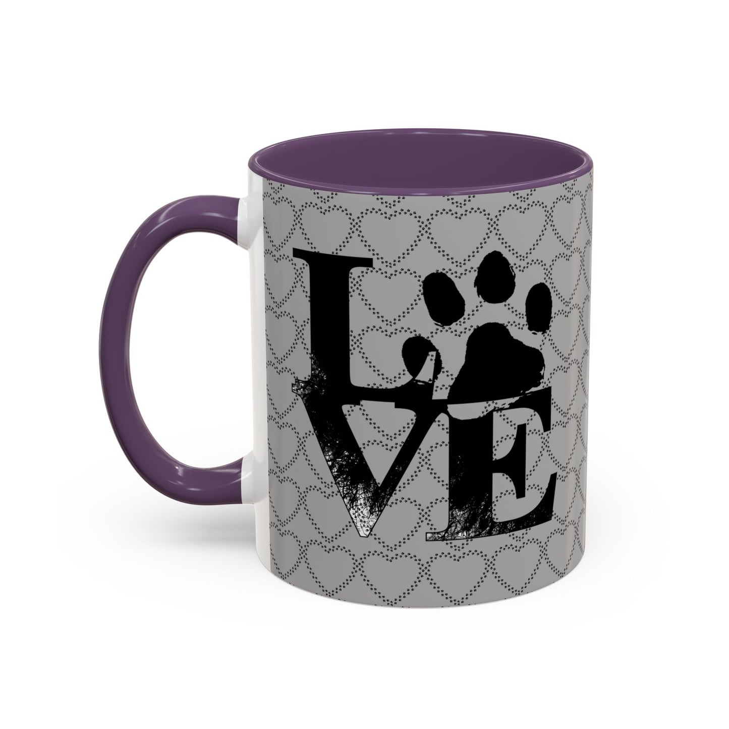 Chic Love Coffee Mug for Pet Lovers, Black Accent Mug, Valentine's Gift, Animal Lover Cup, Perfect for Hot Beverages