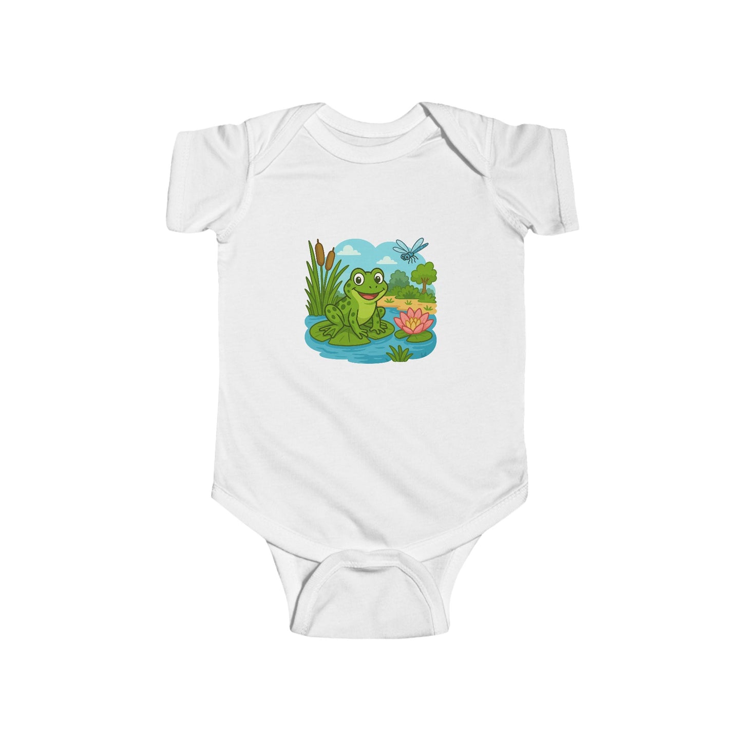 Baby Bodysuit - Cute Frog Pond Graphic Infant Onesie