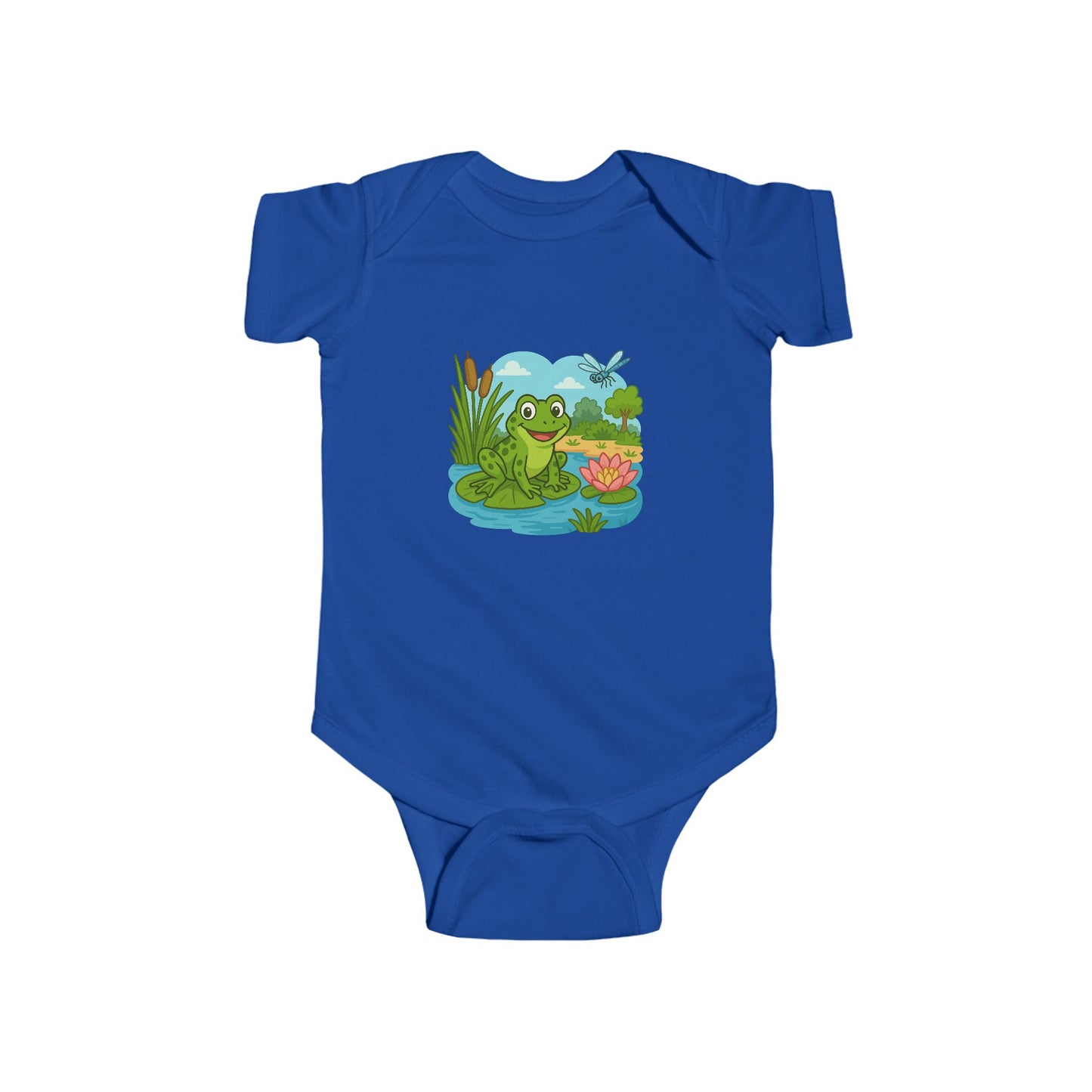 Baby Bodysuit - Cute Frog Pond Graphic Infant Onesie