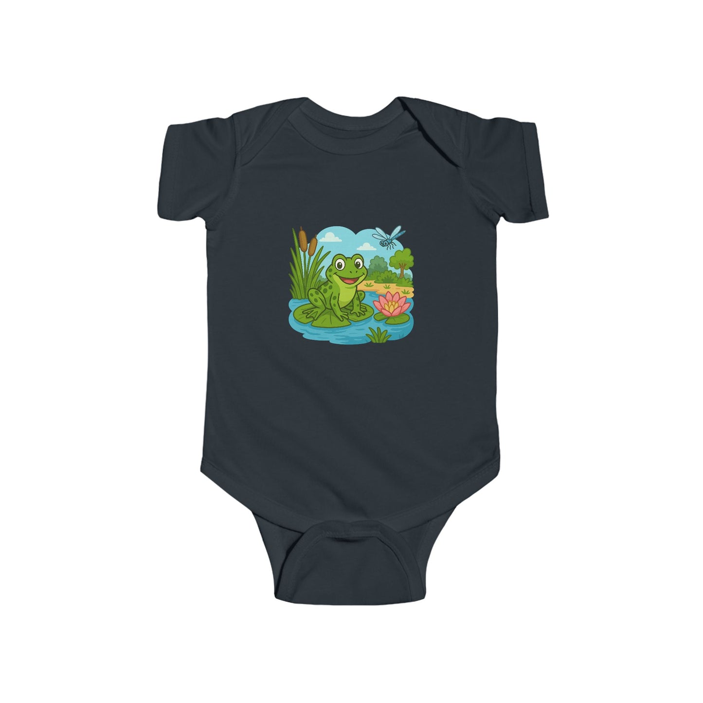 Baby Bodysuit - Cute Frog Pond Graphic Infant Onesie