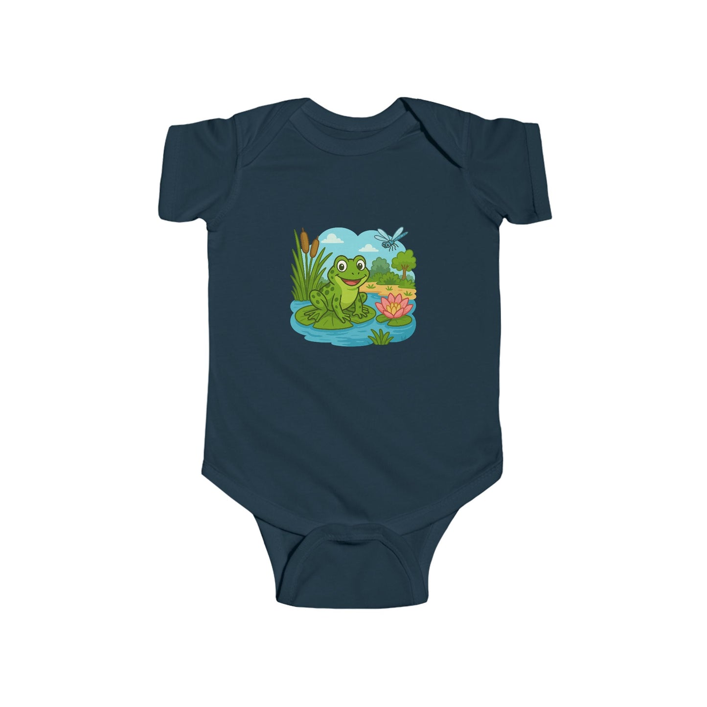 Baby Bodysuit - Cute Frog Pond Graphic Infant Onesie