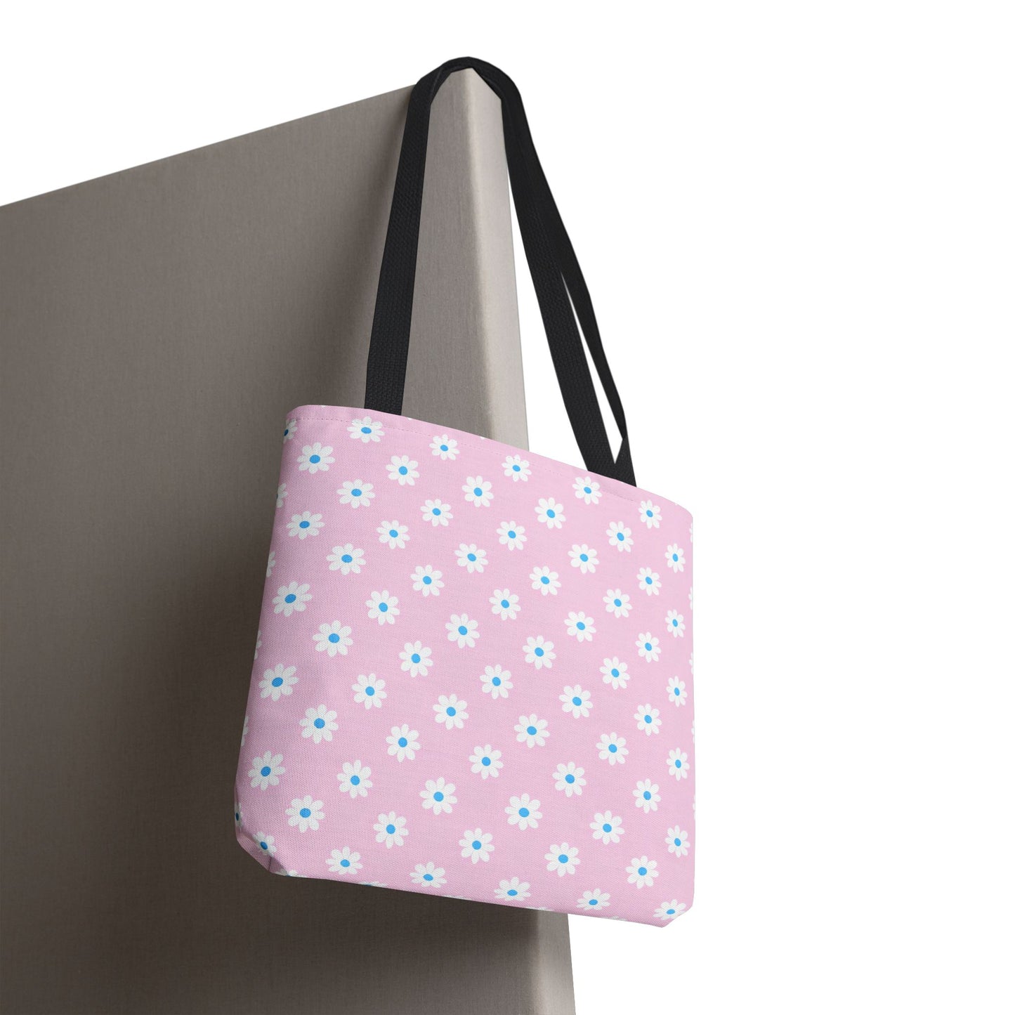 Pink Daisy Pattern Tote Bag — Floral Everyday Canvas Shopper