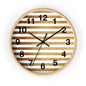 Stylish Wooden Striped Wall Clock, Modern Home Decor, Unique Gift, Minimalist Design, Living Room Wall Art, Timeless Addition