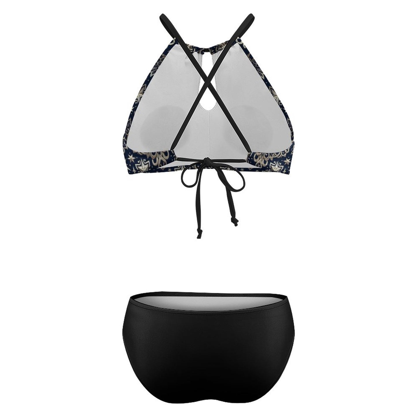 Women's Two piece Swimsuit with High Neck Halter Top