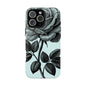 Elegant Floral Phone Case, Tough Cases for iPhones, Black Rose Design, Gift for Her, Stylish Phone Cover, Birthday Gifts