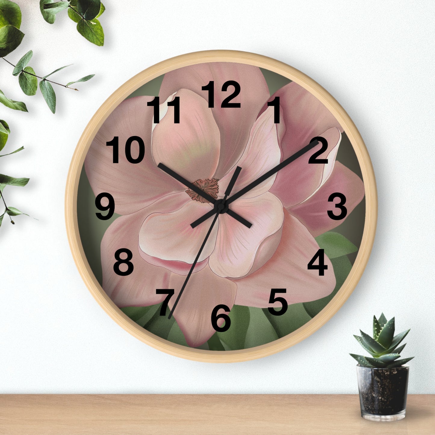 Floral Wall Clock - Elegant Timepiece, Home Decor, Gift for Flower Lovers, Mother's Day, Spring Decor, Nature Inspired