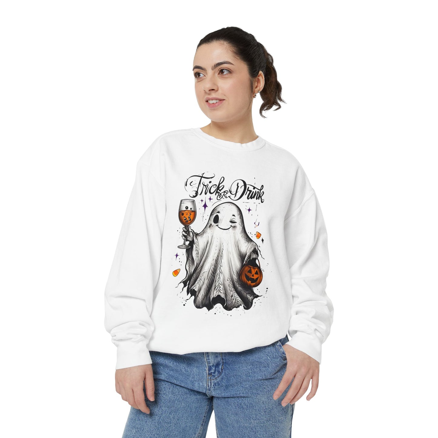Spooky Ghost Sweatshirt | Trick or Treat Apparel, Halloween Gift, Cozy Unisex Top, Fall Fashion, Casual Wear