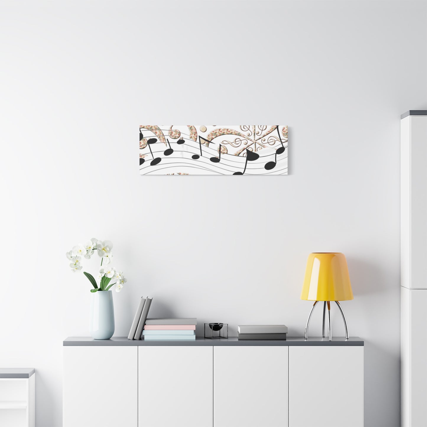 Musical Note Canvas Art, Floral Decor for Home, Music Lover Gift, Wall Art for Musicians, Unique Gift Idea