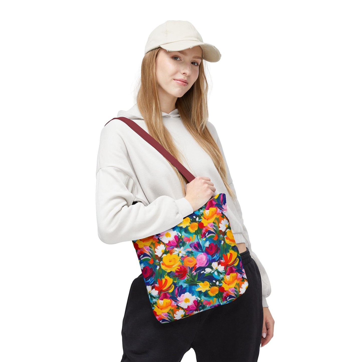 Colorful Floral Tote Bag — Vibrant All-Over Print Shopper