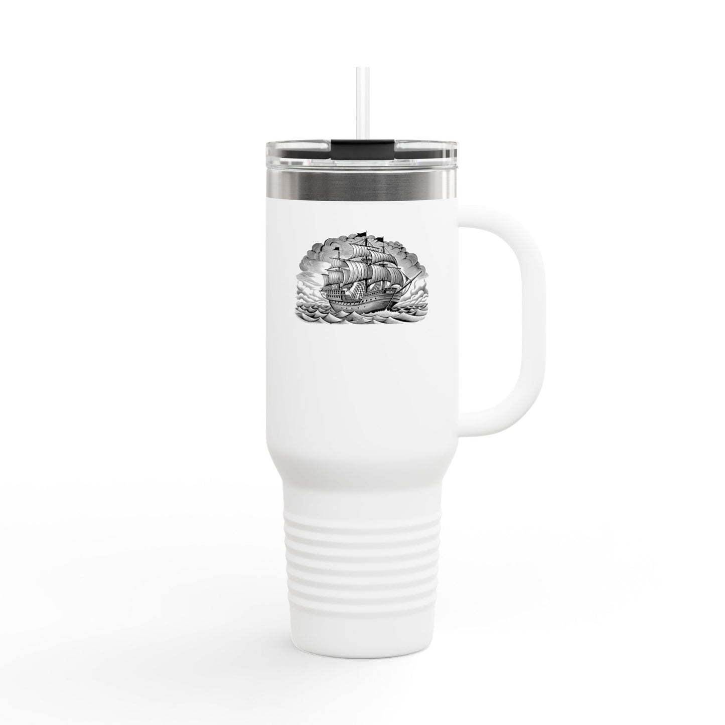 Vintage Nautical Insulated Travel Mug, 40oz | Durable Shipping Mug, Gifts for Sailors, Personalized Travel Cup, Summer Adventure Mug, [...]