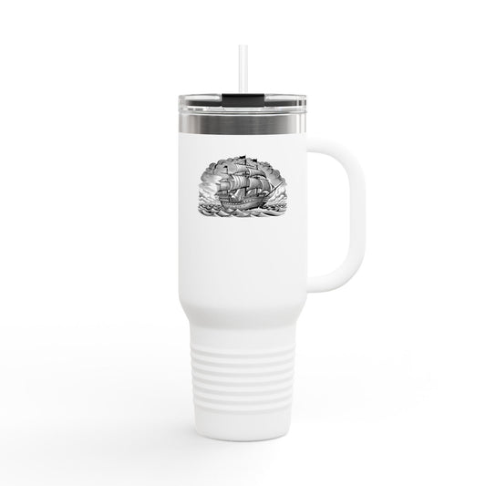 Vintage Nautical Insulated Travel Mug, 40oz | Durable Shipping Mug, Gifts for Sailors, Personalized Travel Cup, Summer Adventure Mug, [...]