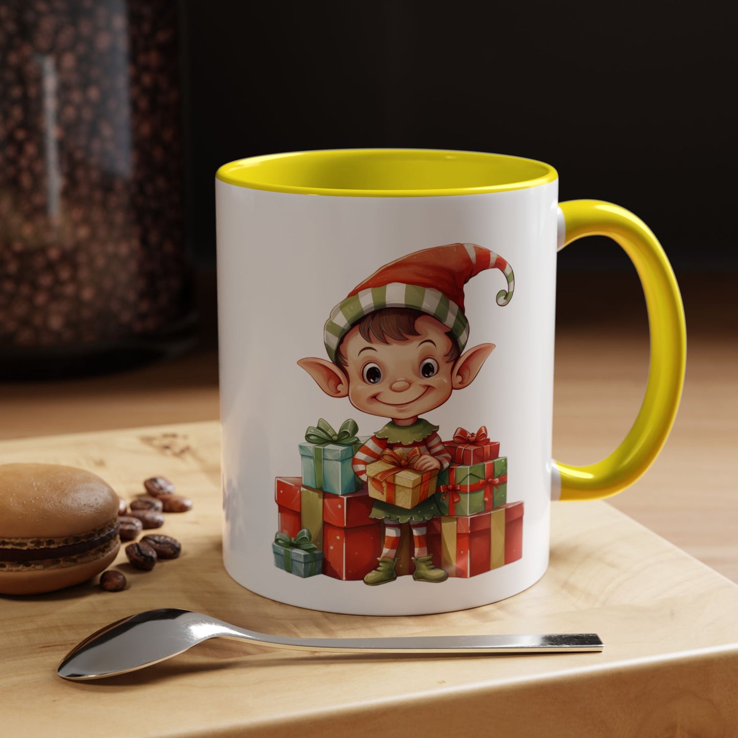 Holiday Elf Coffee Mug - Festive Gift Mug, Christmas Decor, Cute Elf Mug, Coffee Lover Gift, Winter Holiday Drinkware