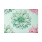 Floral Glass Cutting Board — Pastel Succulent Dahlia Kitchen Board
