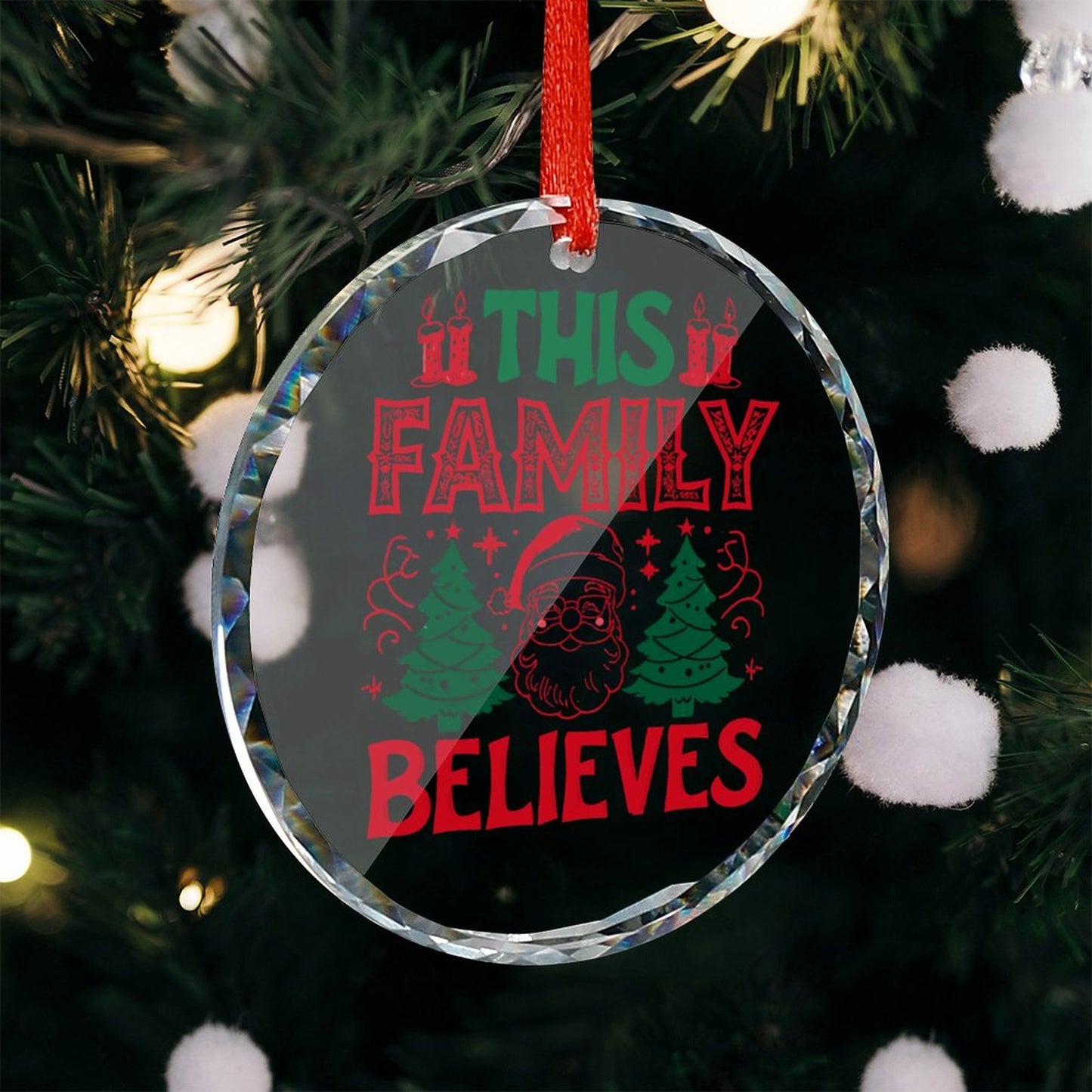 Glass Circular Ornament Pendant This Family Believes