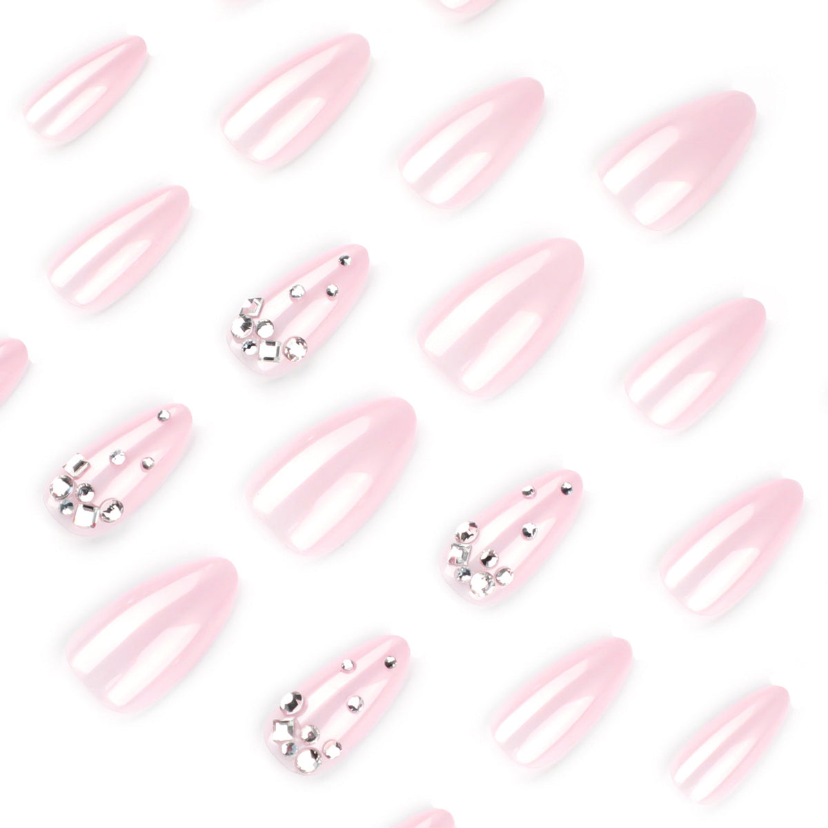 Elegant Nude Floral Shimmer Press On Nails for Daily Charm – Image 3