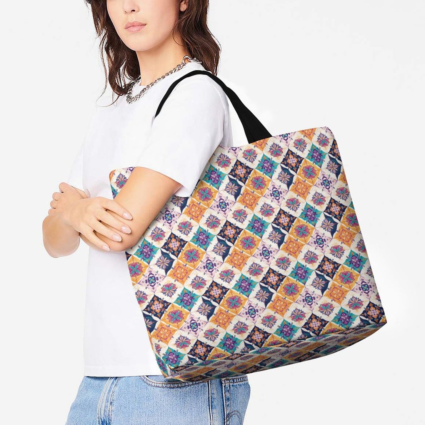 Large One Shoulder Shopping Bag (All-Over Printing)