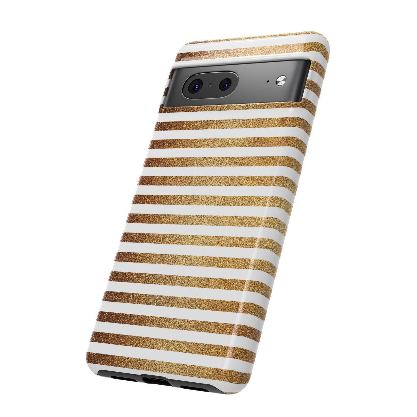 Glamorous Gold Striped Phone Case | Tough Cases, Stylish Phone Cover, Chic Accessories, Gift for Her, Fashionable Tech
