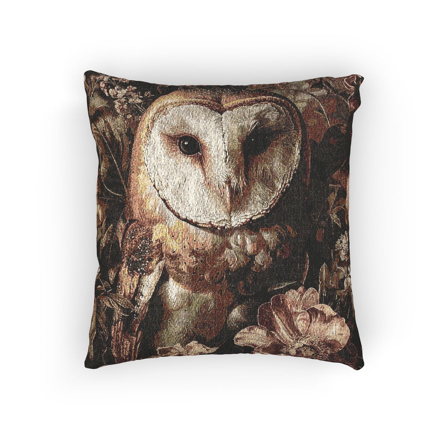 Whimsical Owl Woven Pillow | Cozy Home Decor, Gift for Nature Lovers, Accent Cushion, Unique Throw Pillow, Animal Art