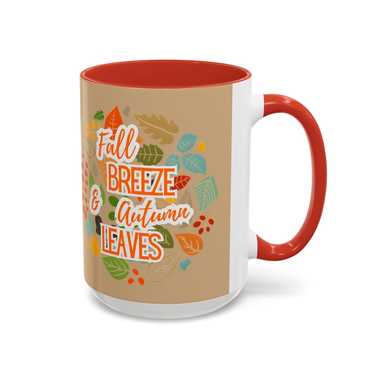 Fall Breeze & Leaves Coffee Mug, Autumn Mug, Seasonal Drinkware, Cozy Kitchen Decor, Perfect Gift for Fall Lovers