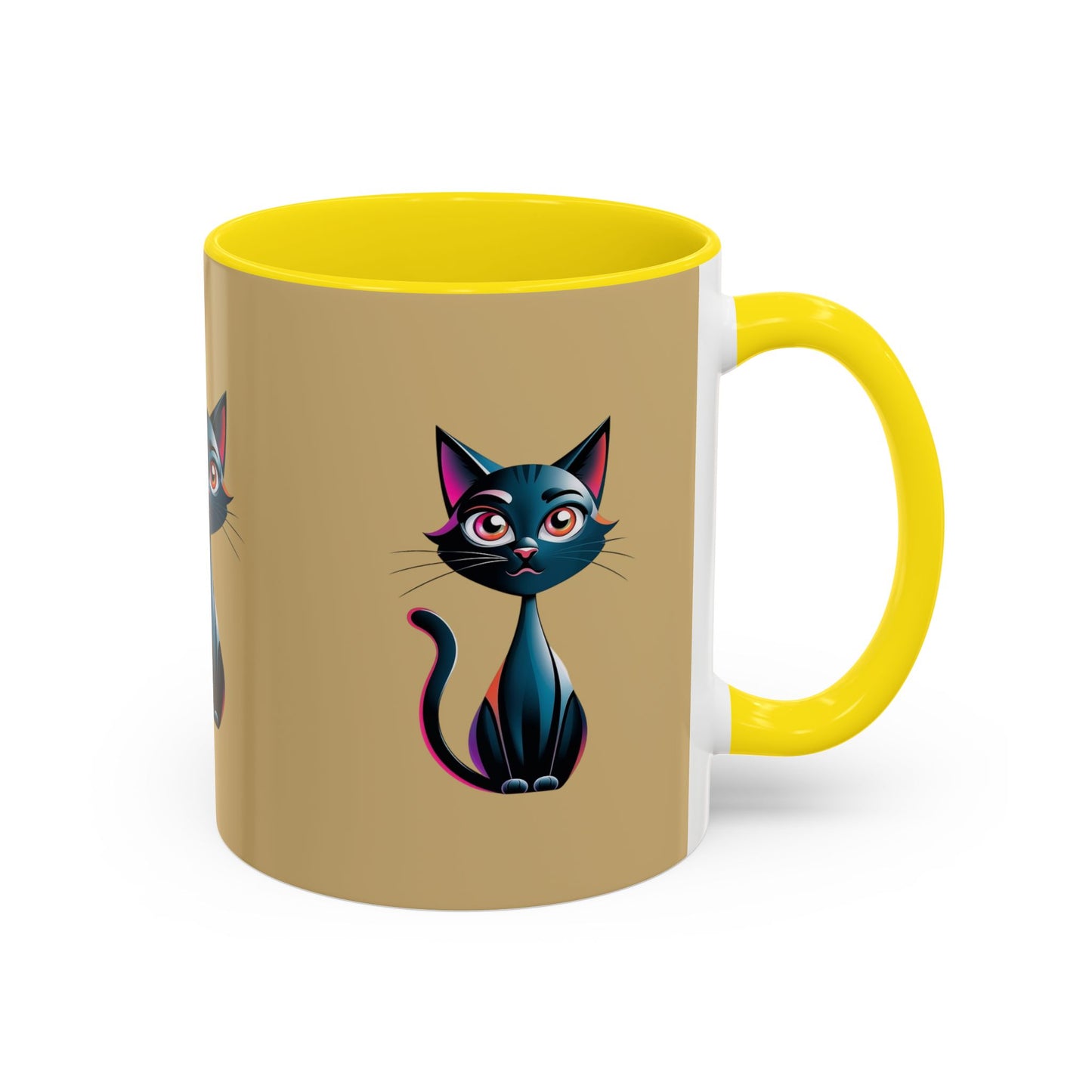 Cute Cat Accent Coffee Mug - Perfect for Cat Lovers, Gift for Birthdays, Home Decor, Animal Enthusiasts, Fun Kitchenware