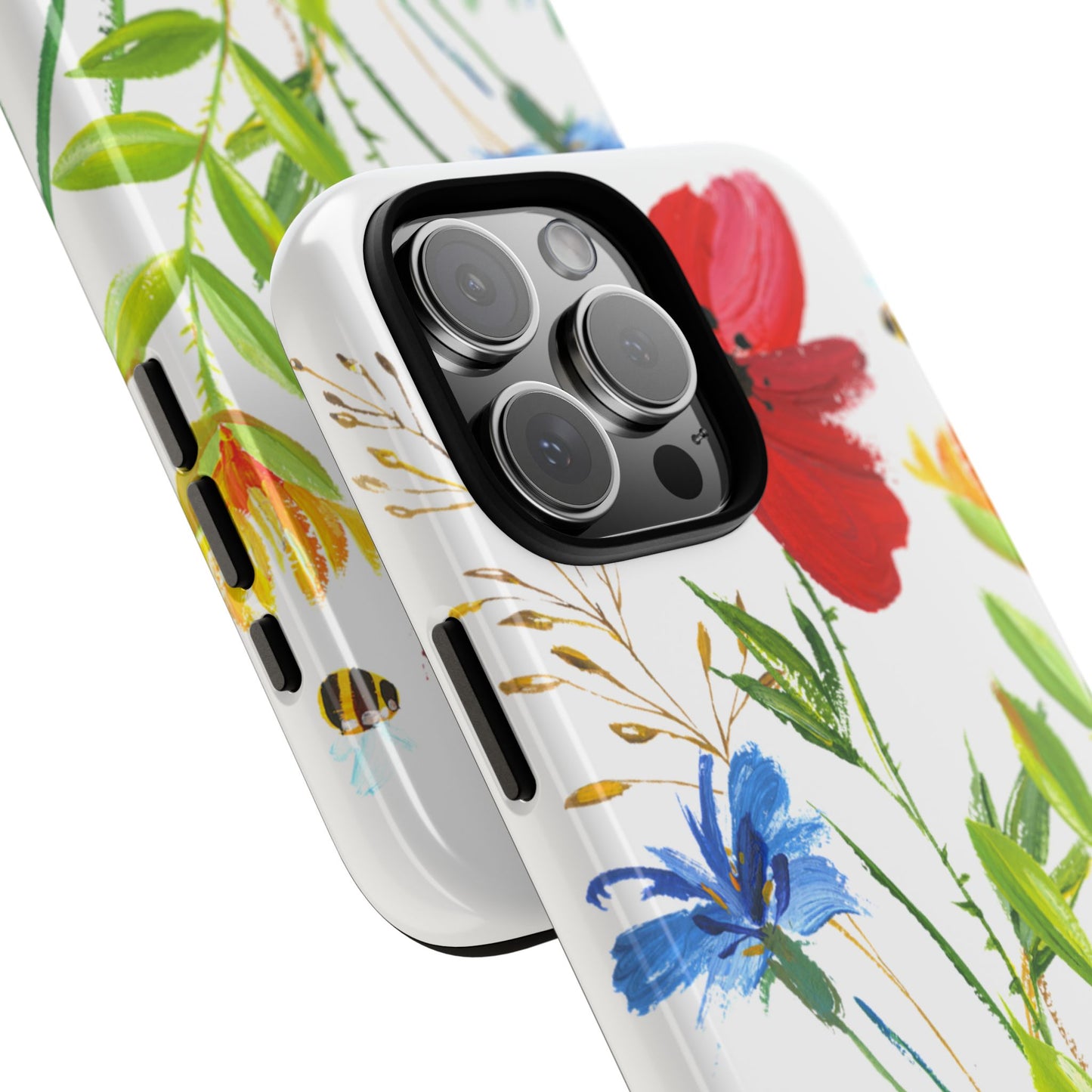 Floral Watercolor Tough Phone Case — Wildflower Bouquet Protective Cover